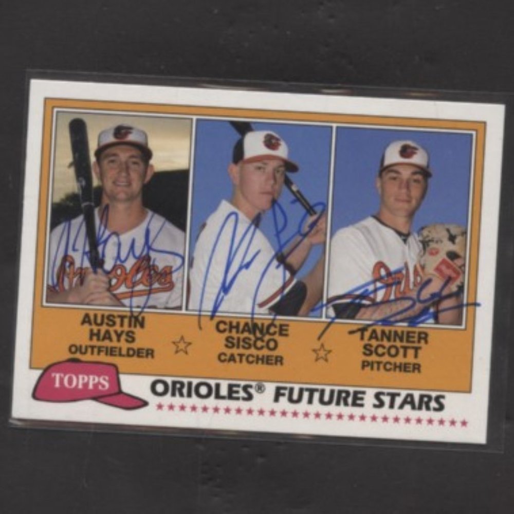 2018 TOPPS BALTIMORE ORIOLES AUTOGRAPHED FUTURE STARS CARD 3 AUTOGRAPHS